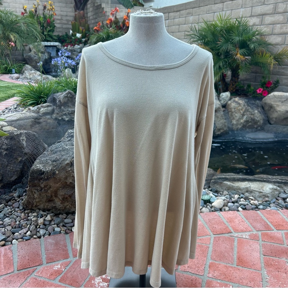Cream Oversized Long Sleeve Tunic